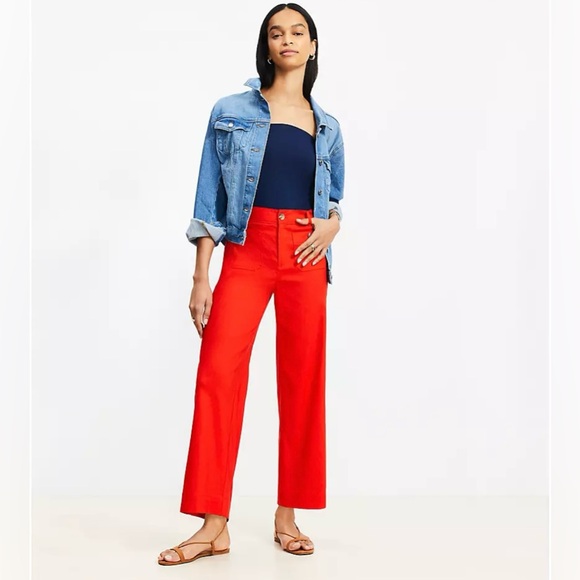 Loft Marisa Fit Casual Pants Red Size 4 - Picture 1 of 6